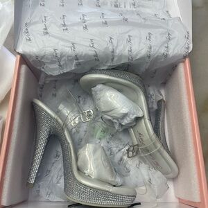 Dazzling Silver Rhinestone Heels